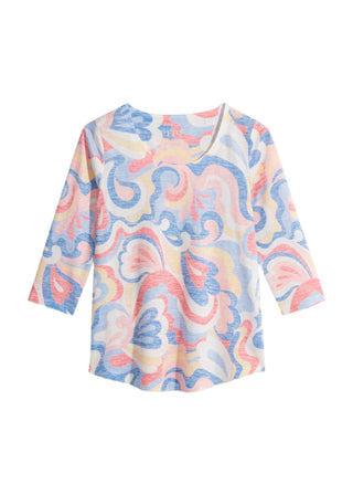 FDJ 3/4 Sleeve Scoop Neck Top - Groovy