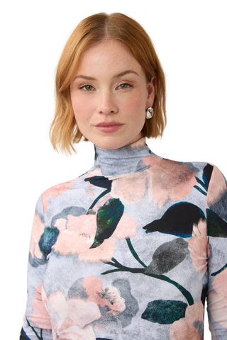 FDJ Floral Mock Neck Top