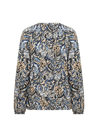 Floral patterned blouse on a white background