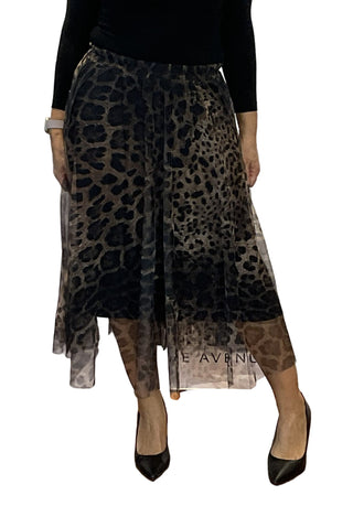 EternElle Chiffon Layered Animal Print Skirt