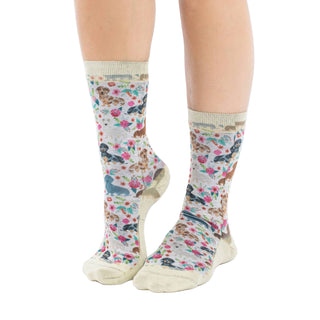 Good Luck Floral Dachshunds Socks