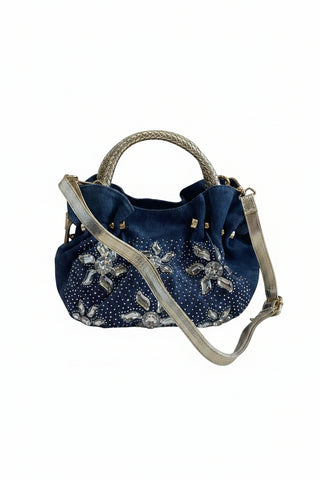 Crystale Denim Bucket Purse