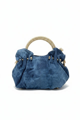 Crystale Denim Bucket Purse