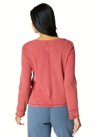 Escape Wrap Seamed V Neck