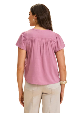 FDJ Flutter Sleeve V Neck Top