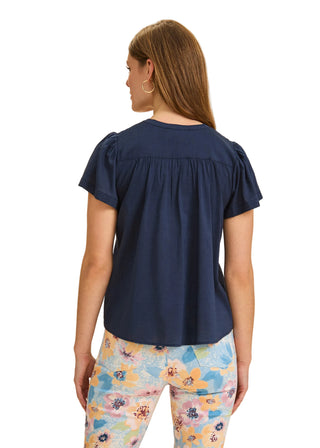 FDJ Flutter Sleeve V Neck Top