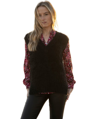 Marble Eyelash knit Vest