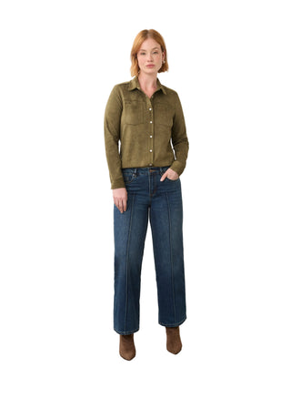 FDJ Long Sleeve Suede shirt