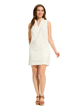 FDJ Printed Eyelet Sleeveless Dress