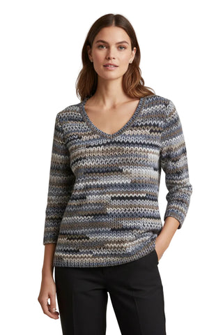 De Via Herringbone Print Top