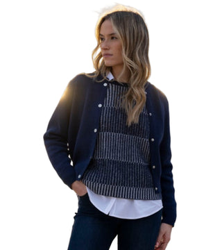 Marble Button Front Cardigan