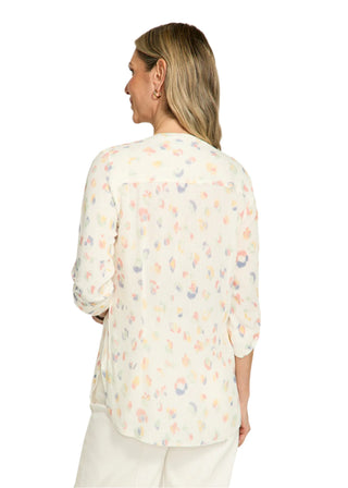 FDJ Smocked 3/4 Sleeve Shirt - Spring Leopard