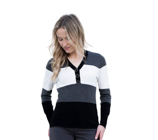 Marble Colour block Knit Sweater