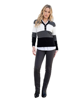 Marble Colour block Knit Sweater
