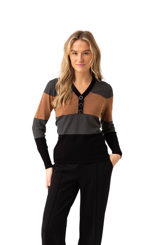 Marble Colour block Knit Sweater
