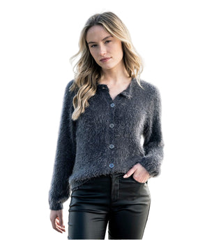 Marble Eyelash Knit Cardigan