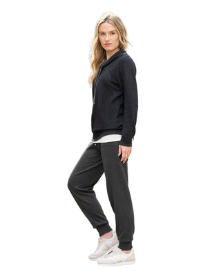 Marble Drawstring Neck Pull over Sweater