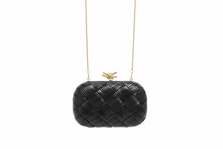 INZI Basket Weave Patent Clutch