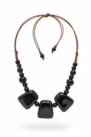 AquaLuxe Ceramic Beaded Necklace