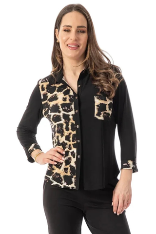 Bali Animal Print Colour Block Shirt