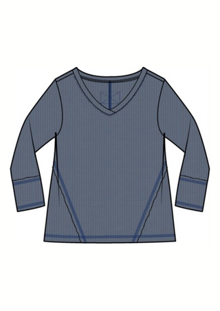 Escape Wrap Seamed V Neck