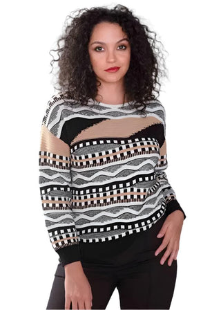 Alison Sheri Multi Print Sweater