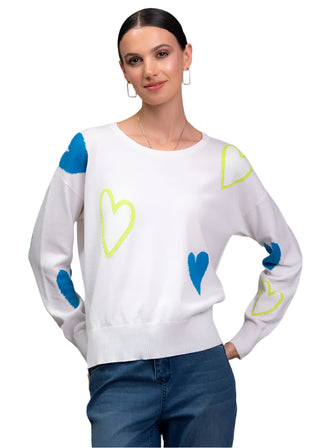 Alison Sheri Blue Hearts Sweater