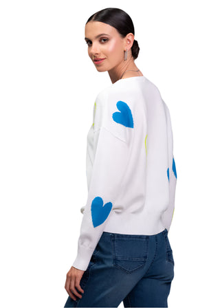 Alison Sheri Blue Hearts Sweater