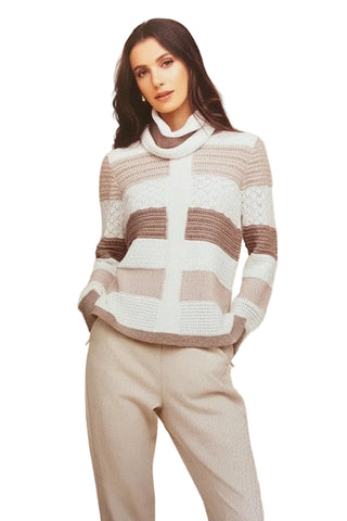 Alison Sheri Multi Knit Cowl Sweater