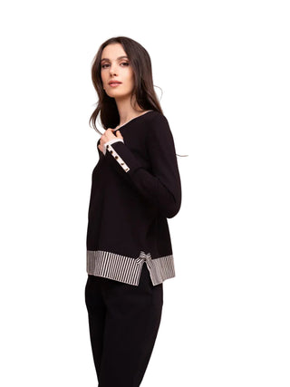 Alison Sheri Striped Bottom Sweater