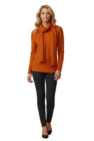 Alison Sheri Argyle Sweater with Scarf