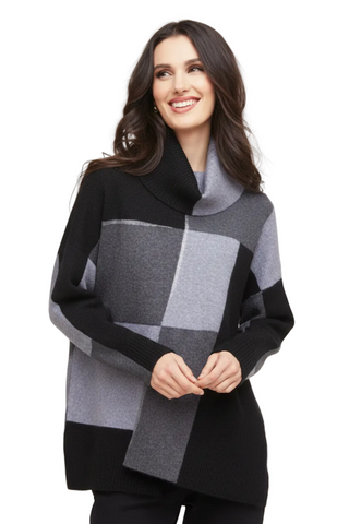 Alison Sheri Cowlneck Colour Blocked Sweater