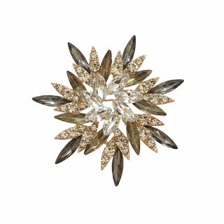 Crystal Waters Taupe Floral Pin