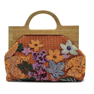Luv & Co. Sequin Wicker Handbag