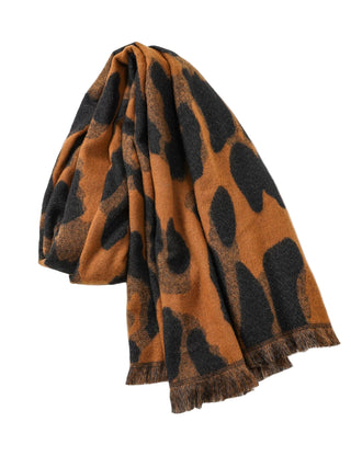 Leopard print scarf on a white background