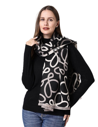 AOTA Scroll Fringe Scarf