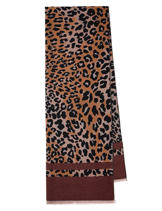 Leopard print scarf on a white background