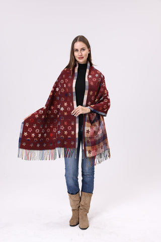 AOTA Clover Plaid Print Scarf