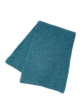 Teal knitted fabric on a white background