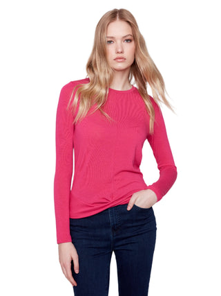 Charlie B soft jersey front knot top