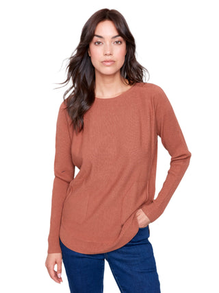 Plushy knit solid sweater