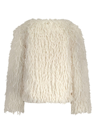 White fluffy jacket on a white background