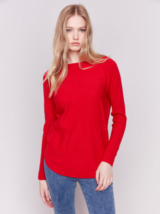 Charlie B Cuff lace up Sweater