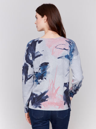 Printed Long  Sleeve Sweater