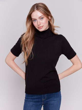 Charlie B Mock neck  top