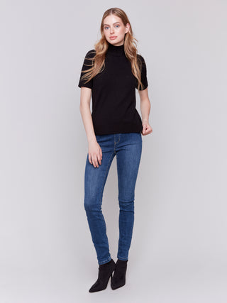 Charlie B Mock neck  top