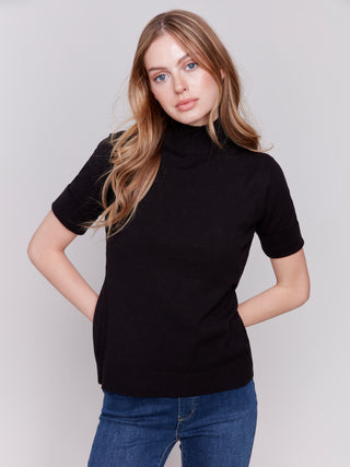 Charlie B Mock neck  top