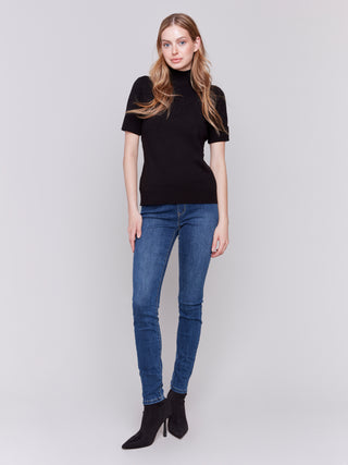 Charlie B Mock neck  top