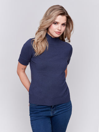 Charlie B Mock neck  top