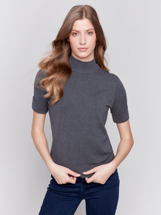 Charlie B Mock neck  top